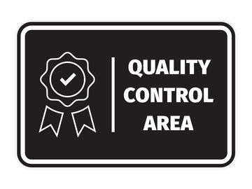 Signs ByLITA Classic Framed Quality Control Area Door or Wall Sign Easy Installation | Health And Safety | Building And Hospitality Signs